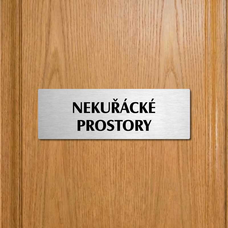Nekuřácké prostory, 240x79mm, stříbrná popiska 